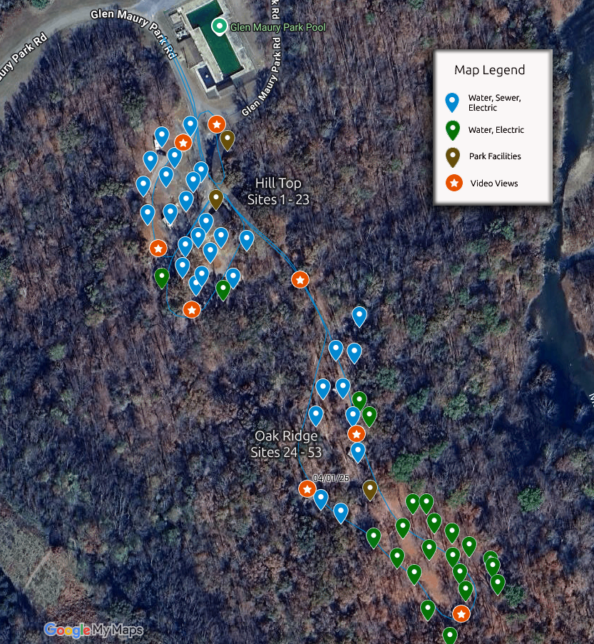 Glen Maury Park Upper Campground Map